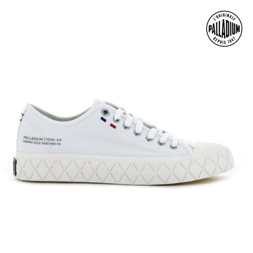 Palladium Palla Ace Canvas Low Tops Men's Sneakers White | UK R876-MIU